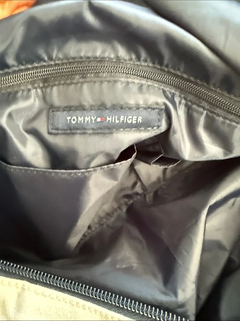 Tommy Hilfiger White Canvas Duffel with Black Straps and Signature Patch